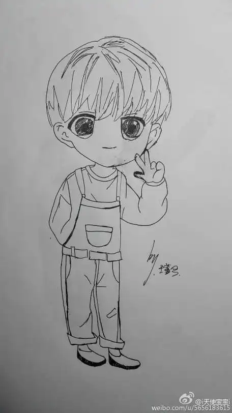 蔡徐坤q版萌图简笔画怎么画
