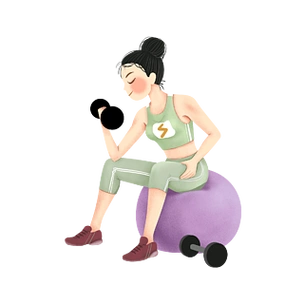 女孩运动健身卡通举哑铃矢量图举哑铃健身的小男孩举哑铃的单身光棍