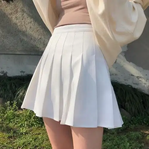 复古学院风百褶裙 去购买 2 高腰百褶短裙 经典又百搭耳钉百褶裙膊