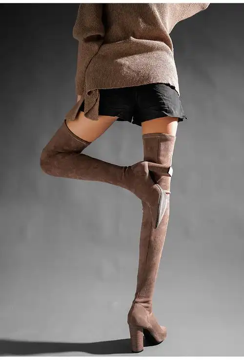 卡帝乐鳄鱼cartelo2021新品秋冬超长靴女过膝盖长筒靴高跟显瘦大腿靴