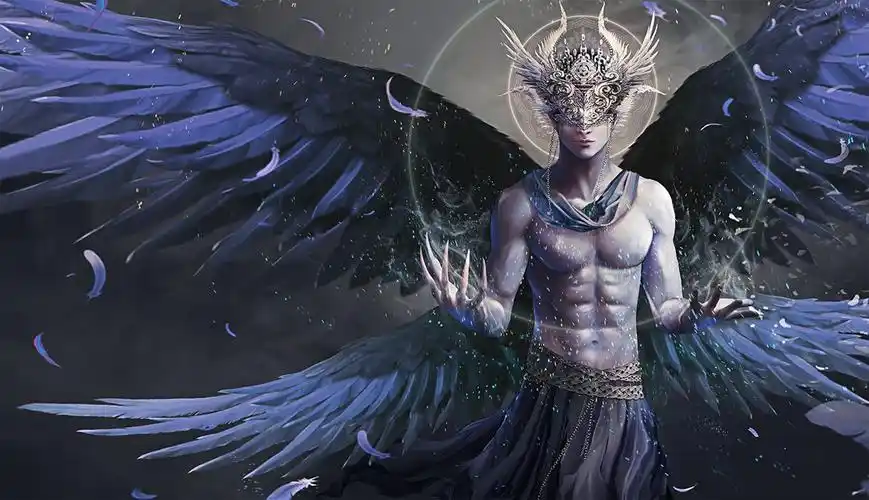 original fantasy angel wings magic feather male wallpaper