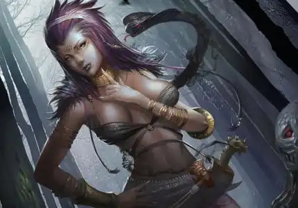 幻想,女孩,蛇壁纸