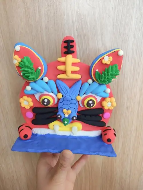 虎头帽黏土手工超轻黏土老虎帽小老虎