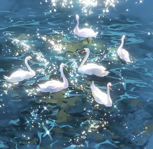 天鹅插画图片壁纸