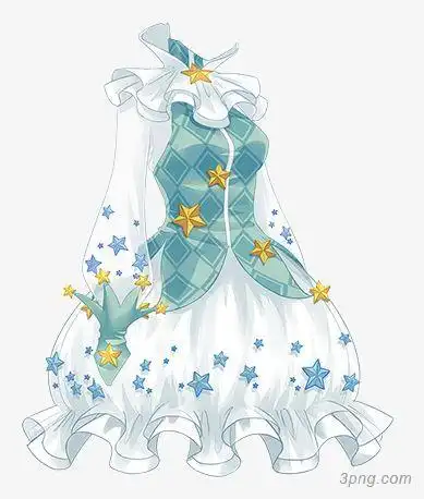 动漫人物服装衣服丝带短裙卡通裙子裙子卡通女孩裙子手绘裙子竖条长款