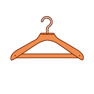 木制晾衣架架子插画