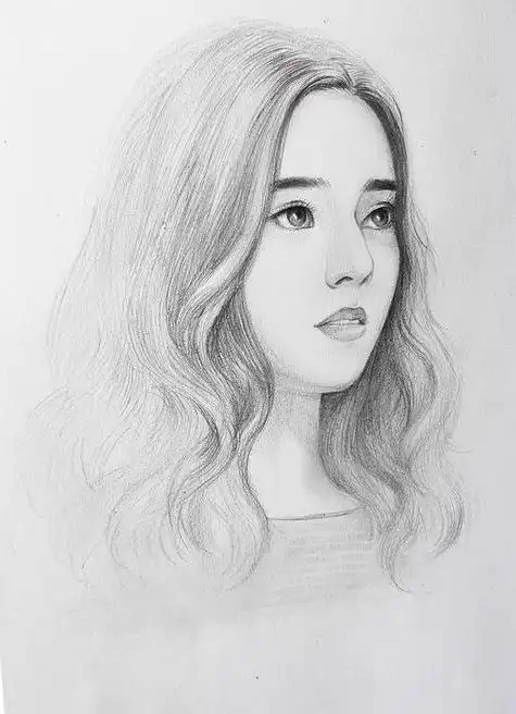 铅笔画素描 铅笔画素描画少女