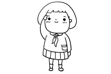 如何画敬礼的小人简笔画越简单越好