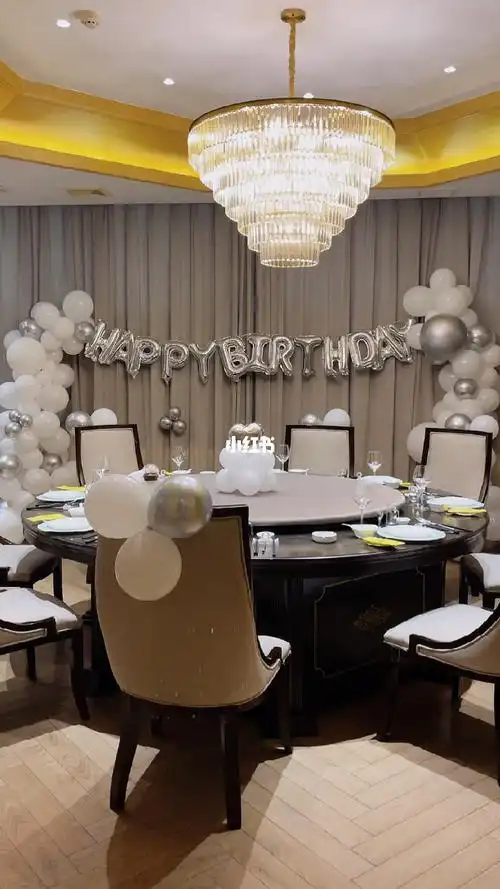白银色系生日布置南京女生生日包间布置