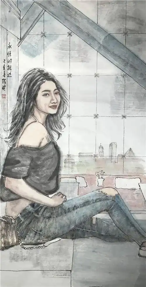 美院教授人体水墨画中的都市女郎竟如此性感,妖娆多姿!