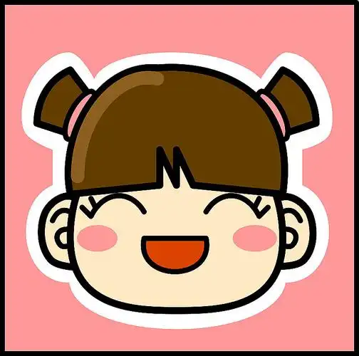 可爱的女孩脸图标