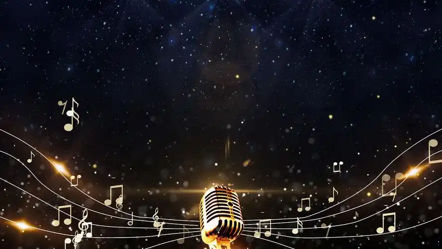 黑金粒子音乐五线谱背景视频ae模板唱歌舞台背景