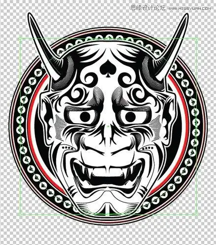 illustrator绘制恶魔的面具插画图腾