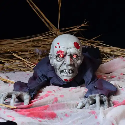 电动玩具万圣节装饰声控发光发声爬行鬼恐怖吓人道具鬼屋摄影摆件