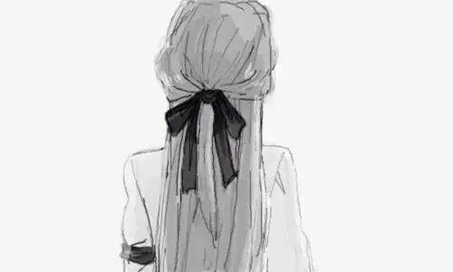 「黑白,线条系」动漫 头像 壁纸 女背影