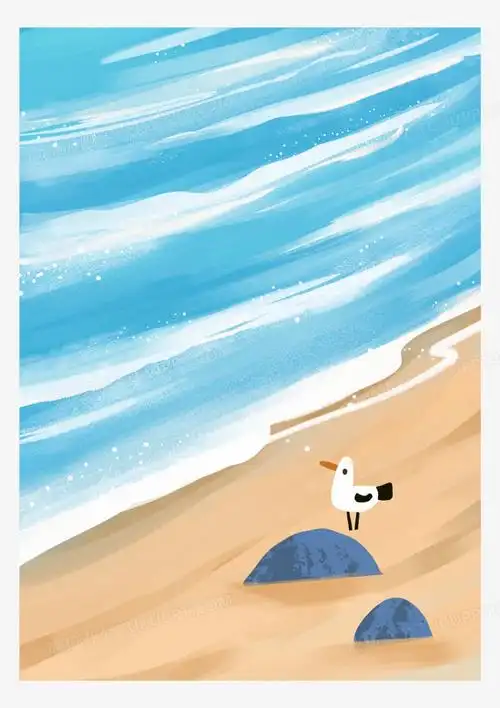 手绘夏天夏季海边沙滩元素png图片素材下载_手绘png_熊猫办公