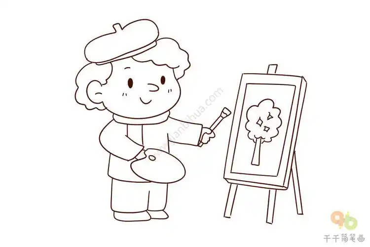 如何画画家的简笔画图片画家简笔画怎么画,画家简笔画教程,画家简笔画