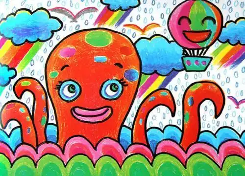 宇宙飞船儿童画宇宙飞船幼儿绘画作品 - 毛毛简笔画国梅美术简笔画