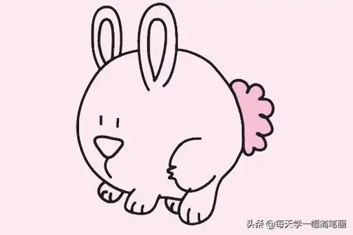 三步画小兔子(每天学一幅简笔画-可爱的小兔子简笔画画法步骤教程及