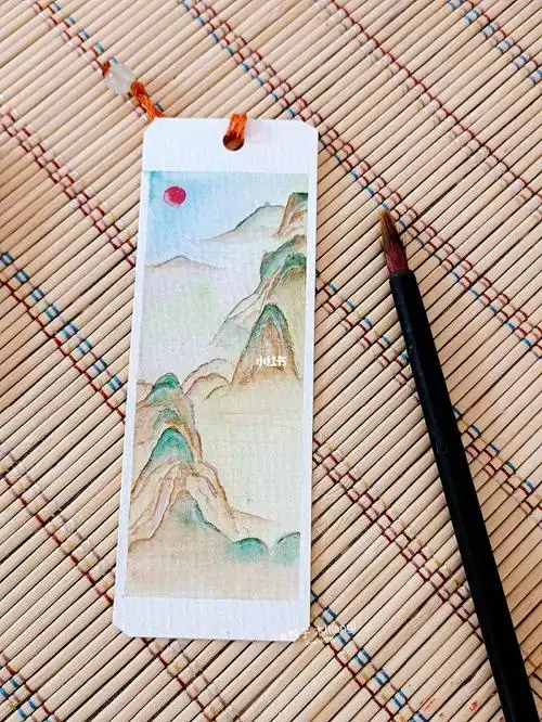 古风水彩书签