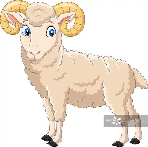 卡通搞笑山羊孤立在白色的背景
