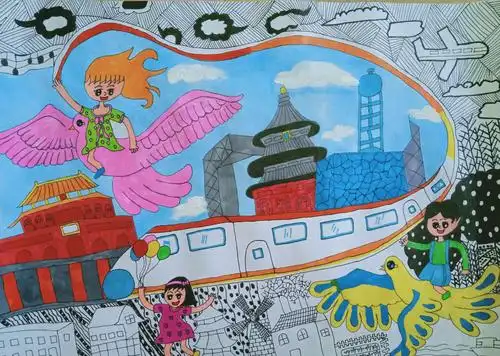 伟大历程,壮丽画卷——琼海市第一小学2019-2020年三～六年级国庆绘画