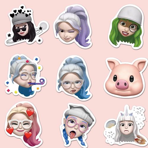 iphone3d头像微笑卡通贴纸高颜值小众高级感个性装饰防水贴纸ins