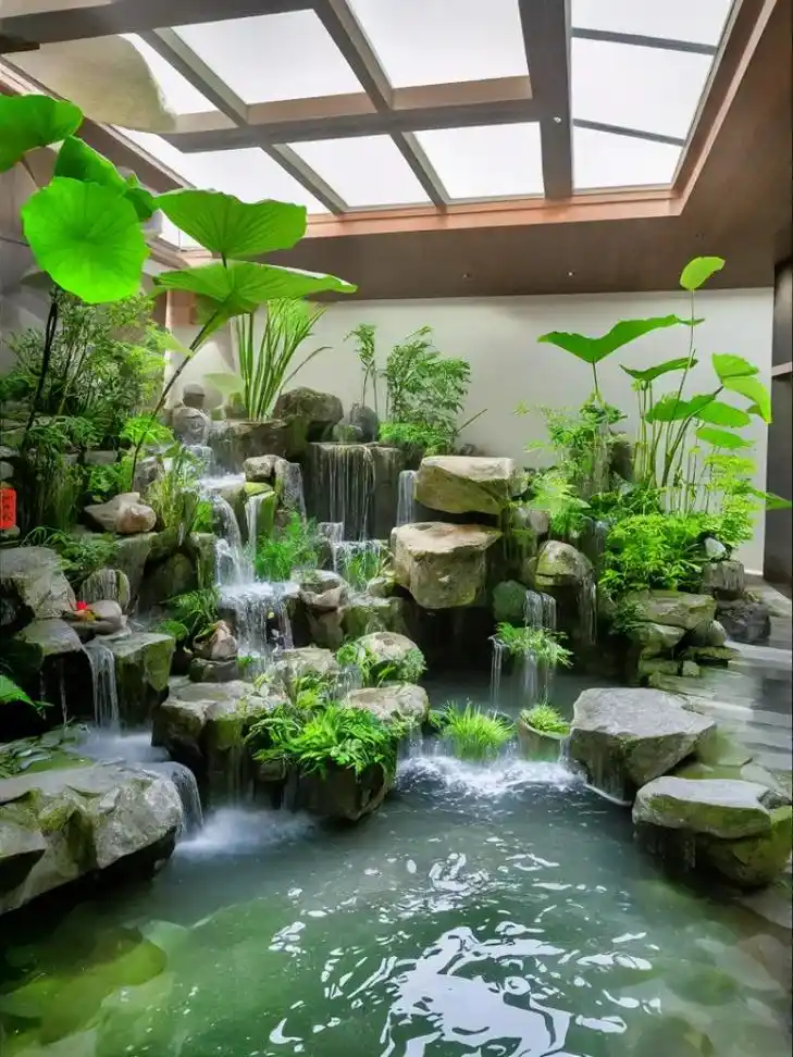 庭院假山流水景观.人生弯弯曲曲水, 世事重重叠叠山.#园林景 - 抖音