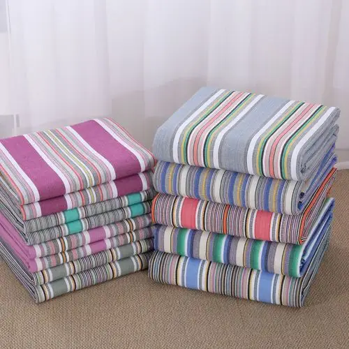 厂家供应夏季老粗布三件套凉席床单条纹三件套枕套床上用品空调席