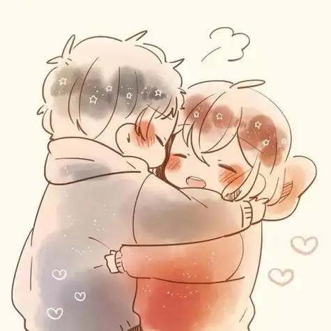 暖心抱抱卡通情侣头像图片