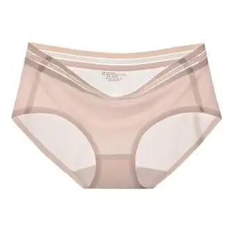 【带运费险】【冰丝内裤女】蕾丝冰丝女士内裤透气中腰无痕速干三角裤