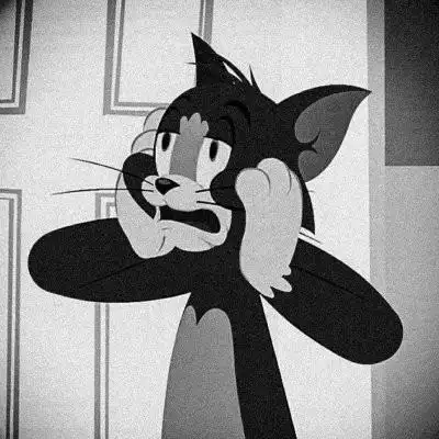 猫和老鼠头像丧黑白汤姆