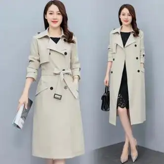 轻奢品牌女装风衣女中长款新品2022春秋装新款韩版时尚气质小个纯色