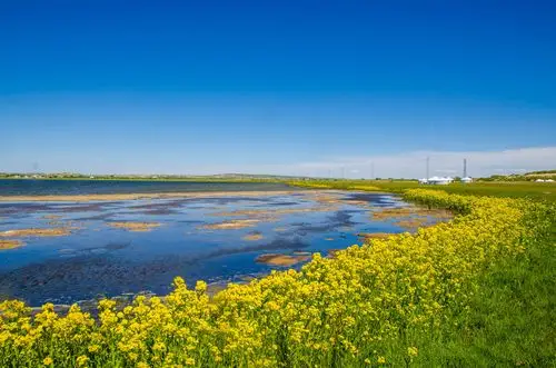 草原青山湖泊构成一幅奇妙的景观大自然就是这样神奇她的美丽让我不禁