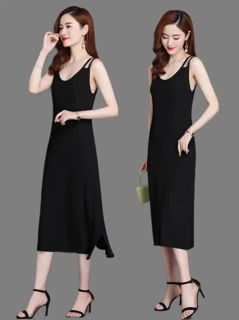 垂感冰丝吊带连衣裙来活动来了!74单穿打底都好看,弹 - 抖音