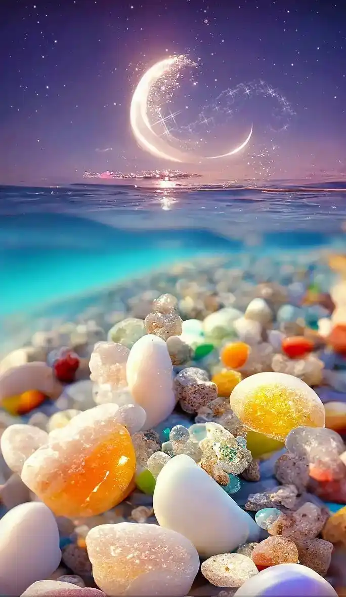 这么浪漫美丽的七彩石沙滩,你想和谁一起来看呢……#ai绘画 - 抖音