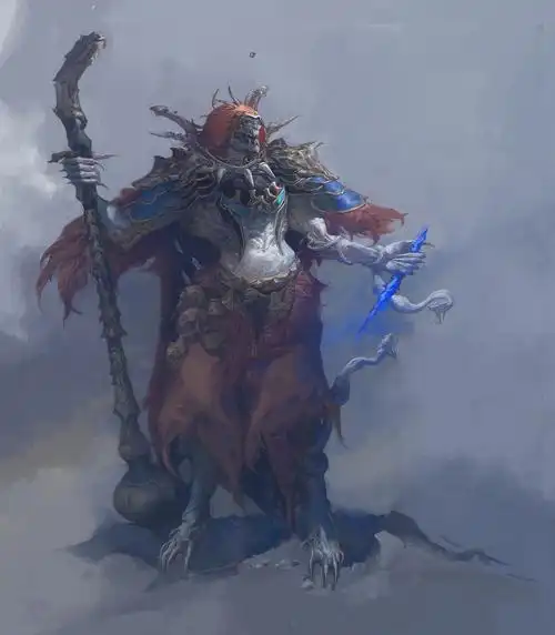 cg怪物类角色设计-《白蚺祭司》钟风华|插画|游戏原画|艺数绘eart