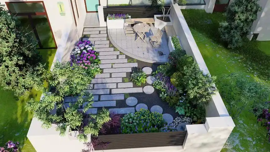 哈尔滨外滩首府40平英式花园设计#花园设计 #庭院设计