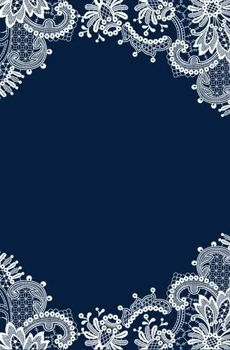 蓝白色花环叶子圆形边框免扣元素【免抠元素png】-90设计网