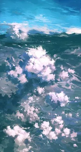 涌动的海浪动漫海报背景