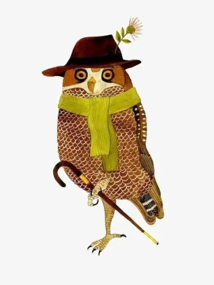 拟人猫头鹰免抠素材免费下载_觅元素51yuansu.com