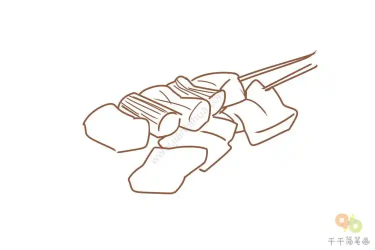 烤肉简笔画