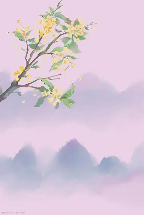 植物背景 莫兰迪 莫兰迪色系 植物 复古 古典 桂花 手绘 中国风 文艺