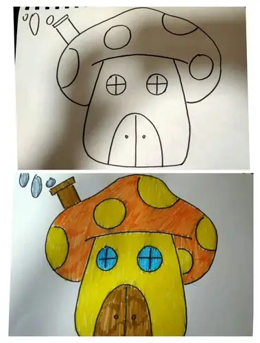 蓝田县泄湖镇中心幼儿园中班艺术《画房子》