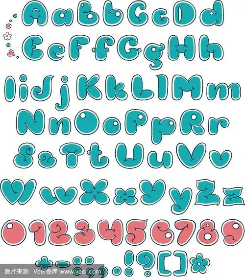 泡泡双字体漫画字母