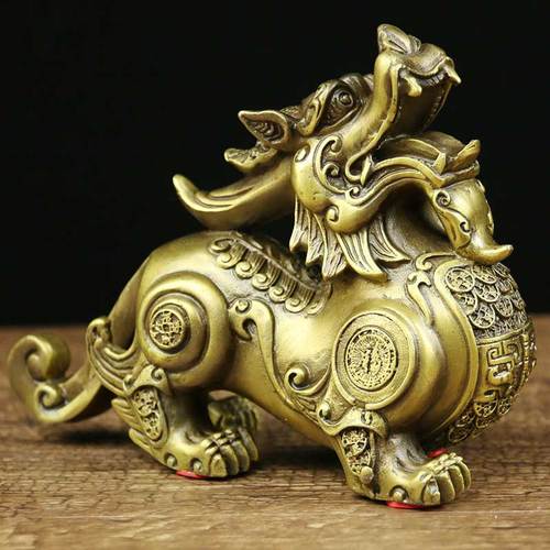 黄铜貔貅招财摆件旺财客厅办公室玄关中式桌面摆设电视柜店铺开业
