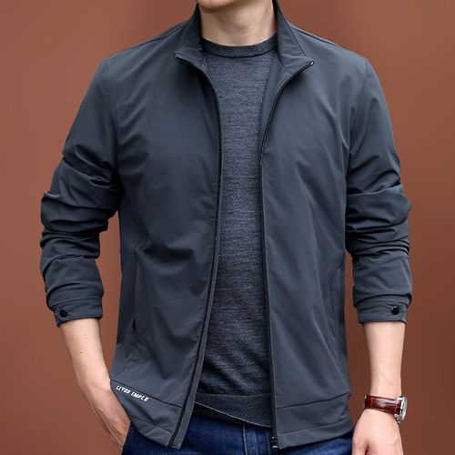 夹克男春秋季新款青年运动户外透气上衣服男薄款宽松大码休闲外套