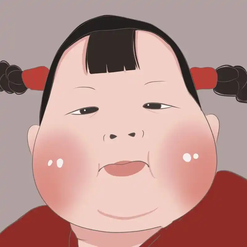 插画 | 丑萌头像 | 两个肥肥的红屁股脸蛋 图片92二改92商用92