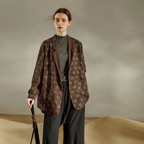 【漠中客】原创设计夏季香云纱真丝西装外套女