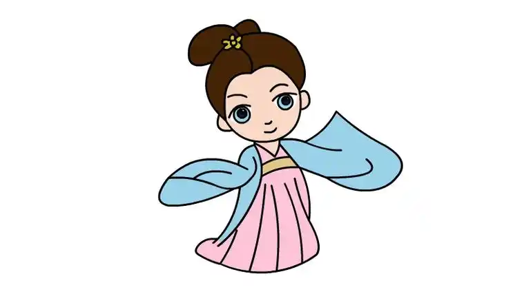 漫画女孩简笔画 古装